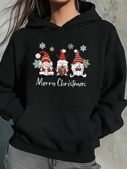 Weihnachtspullover Kapuze Baumwolle Festlich