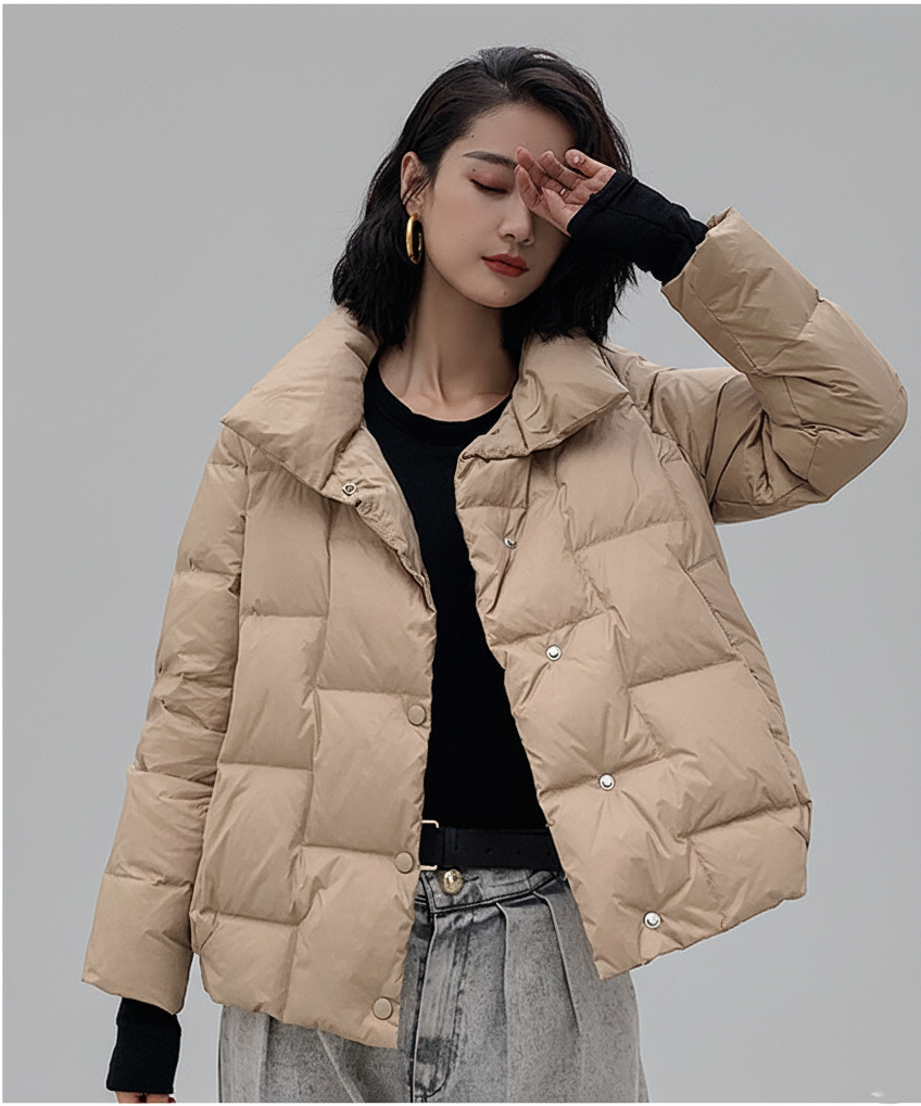 Weiche Steppjacke Modern Fit Hochklappbarer Kragen