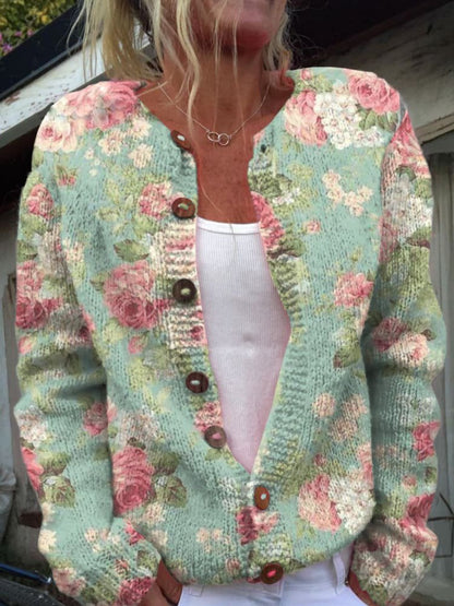 Bequemer Damen Cardigan Strick mit Knöpfen