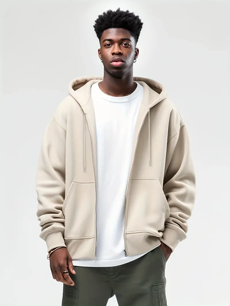Thermo Kapuzenpullover Herren Reißverschluss Warm
