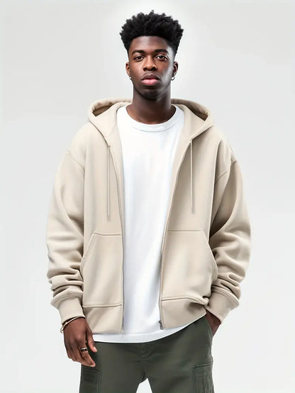 Thermo Kapuzenpullover Herren Reißverschluss Warm