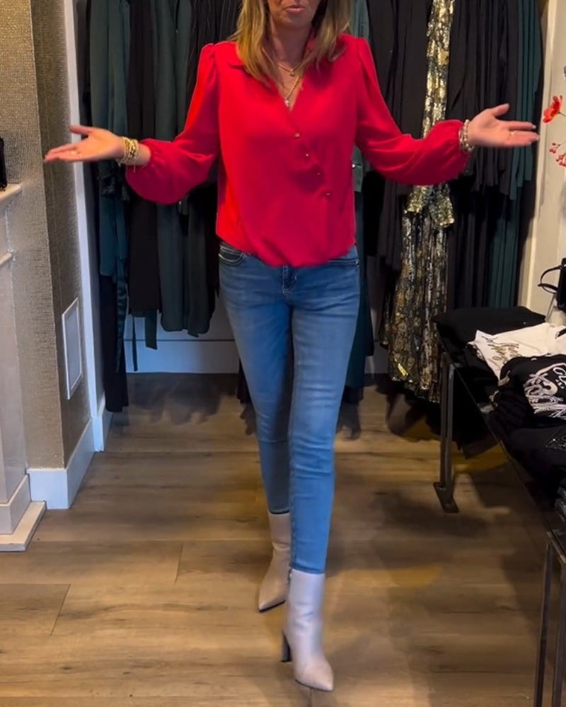 Elegante Bluse mit Puffärmeln