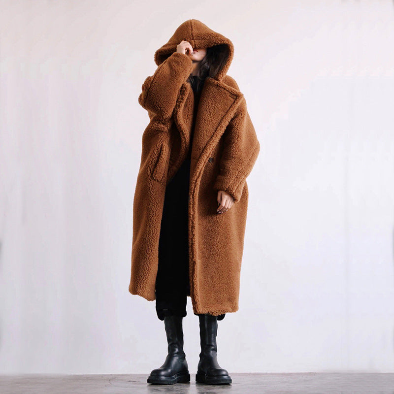 Winterkleid Damen Stepplang Knöpfe