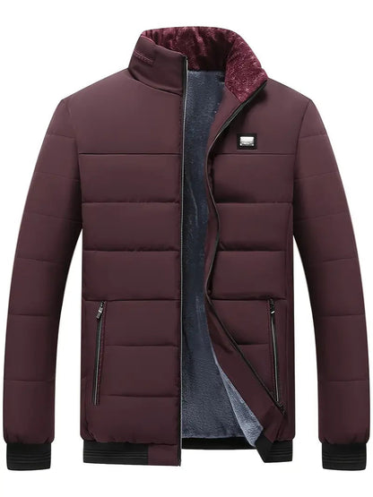 Modische Herren-Winterjacke Stehkragen Samt-Innenfutter
