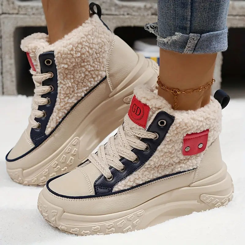 Damen Winterstiefel Fleece Gefüttert Warm