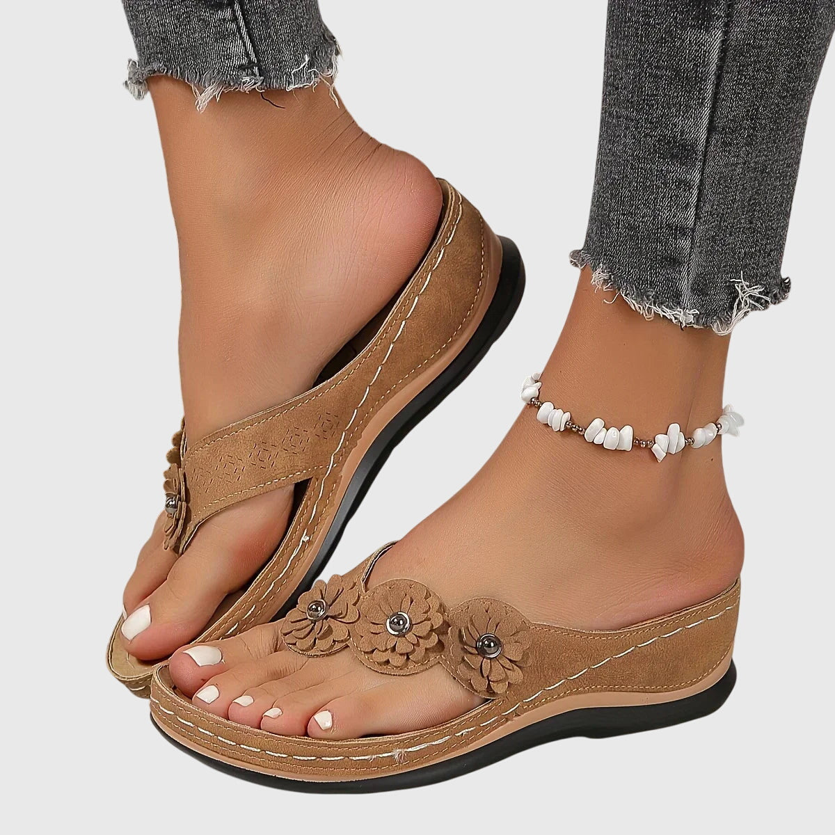 Damen Mode Sandalen Bequem Slip-On