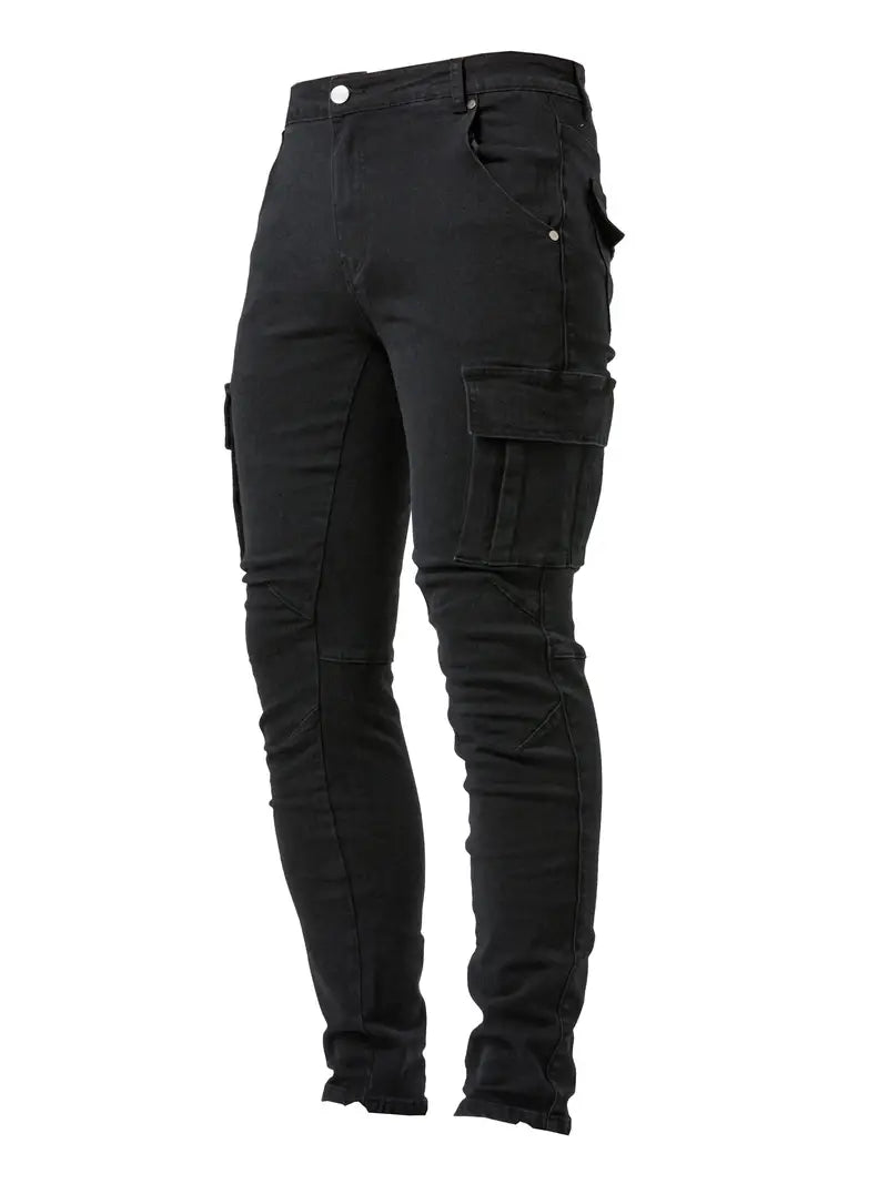 Schmale Herren-Cargohose Denim Slim Fit