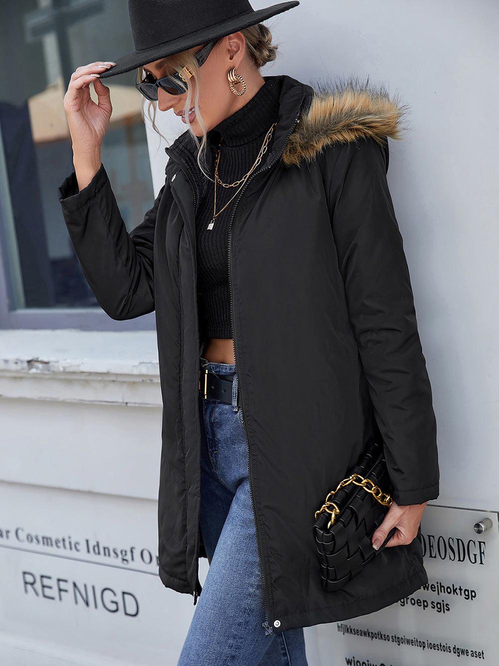 Stylische Steppjacke Kapuzenparka Sportlich