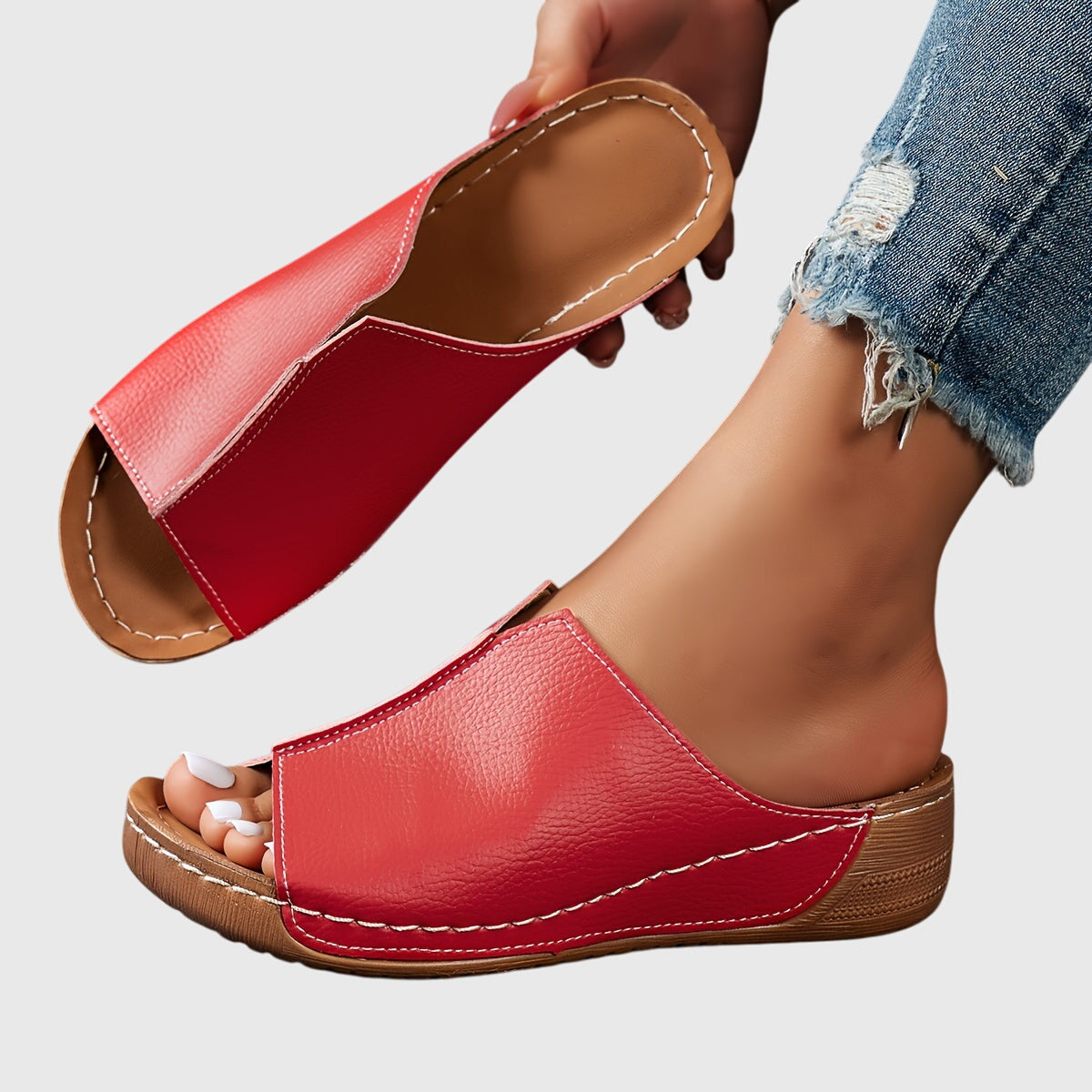 Damen Keilsandalen Offen Elegant