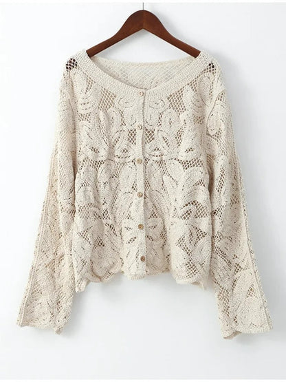 Handgefertigte Strickjacke Elegantes Design - IdealeKleiden