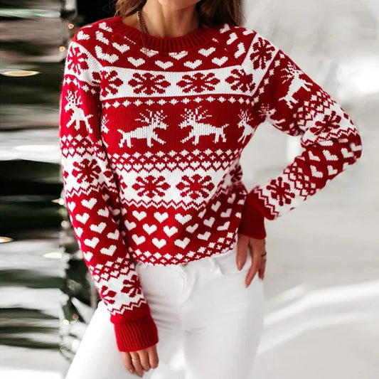 Weihnachtspullover Damen Warm Fleece - IdealeKleiden
