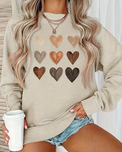 Buntes Herz-Pullover Frauen