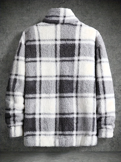 Flanelljacke Karomuster Warm Polyester Fleece - IdealeKleiden