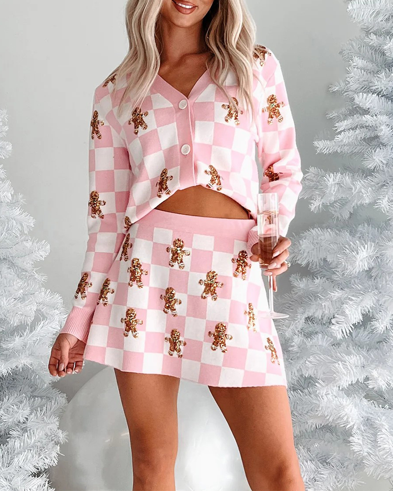 Weihnachts-Outfit | Strickpullover Kurzrock Frauen Anzug