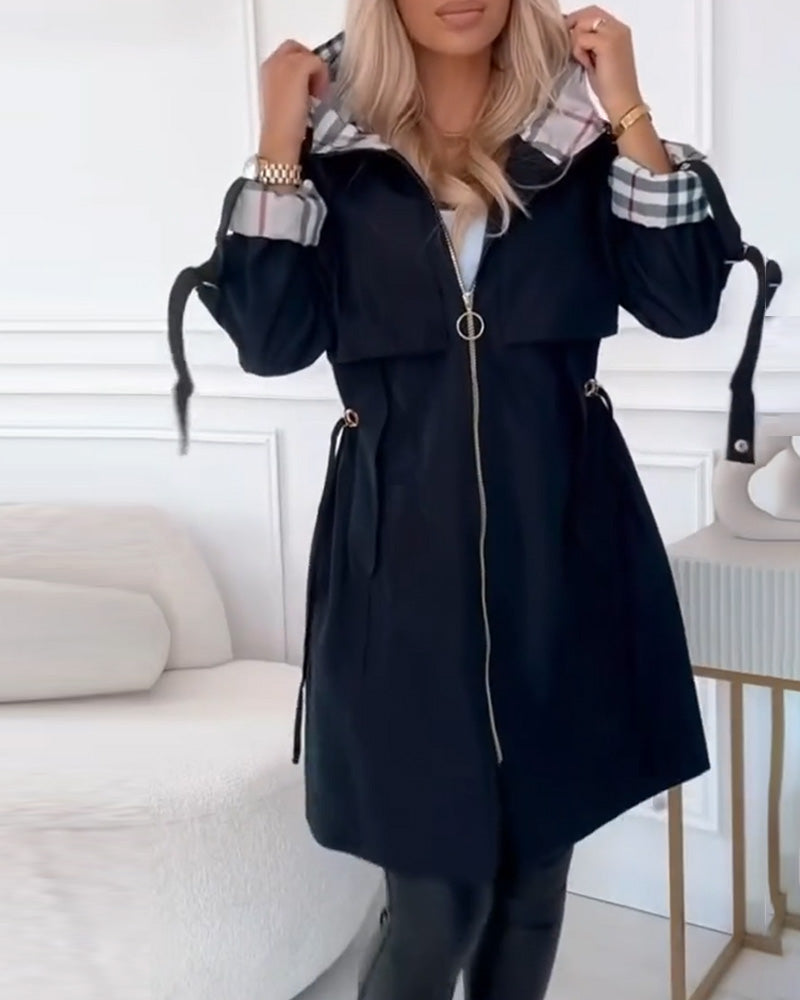 Wasserdichte Trenchcoat Damen Kapuze
