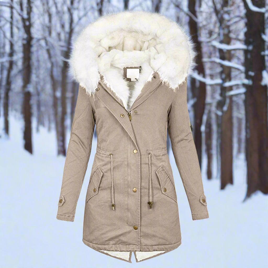 Frauen Parka Jacke Faux Fur Gefüttert Kapuzenjacke