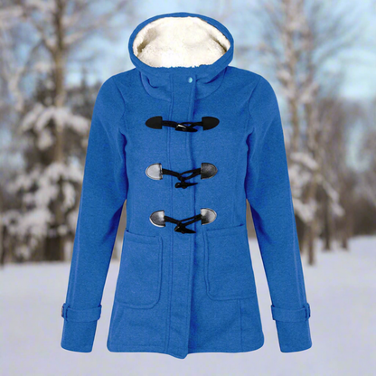 Warme Wollmantel Kapuze Fleece Gefüttert