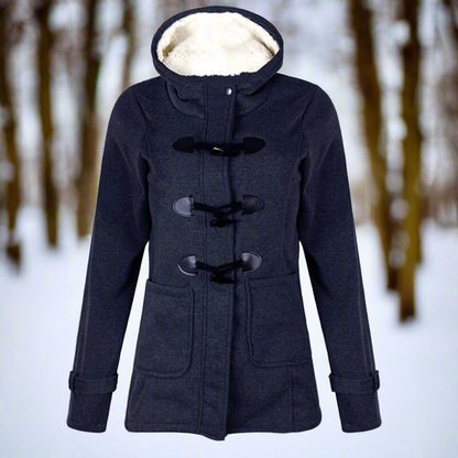 Warme Wollmantel Kapuze Fleece Gefüttert