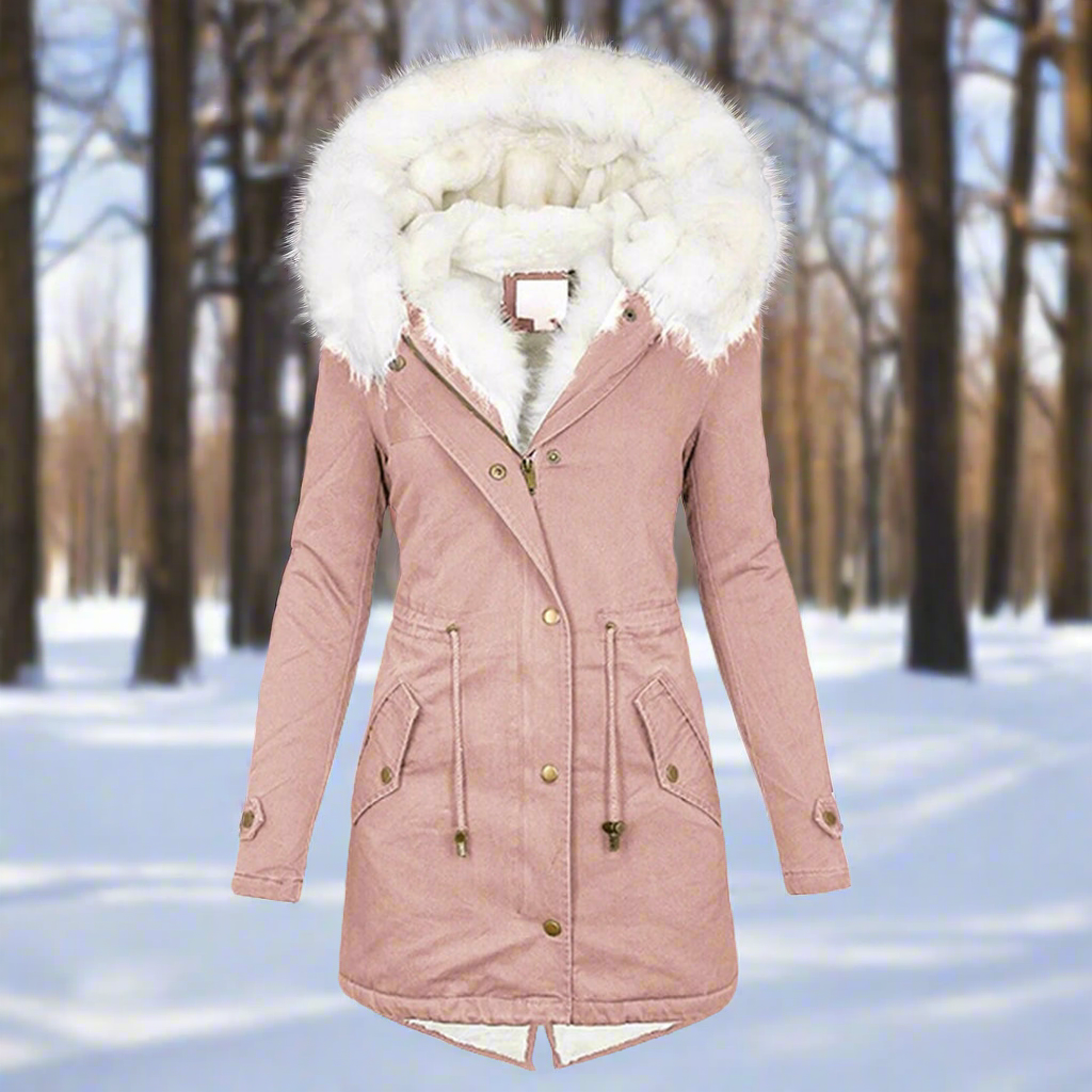 Frauen Parka Jacke Faux Fur Gefüttert Kapuzenjacke