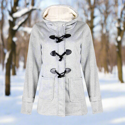 Warme Wollmantel Kapuze Fleece Gefüttert