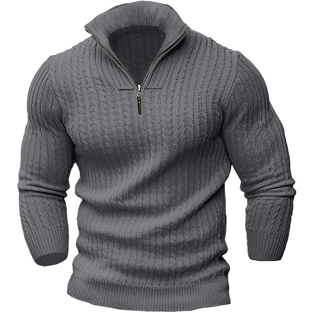 Moderne Herren Pullover Reißverschluss Design
