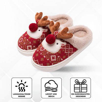 Weihnachtspantoffeln Rentier Weich & Warm