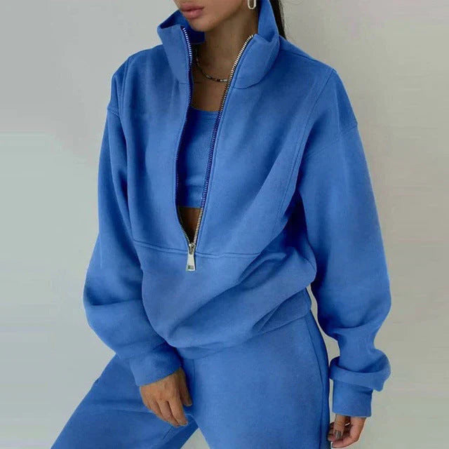 Damen Sweatshirt Herbst Trainingsanzug Set