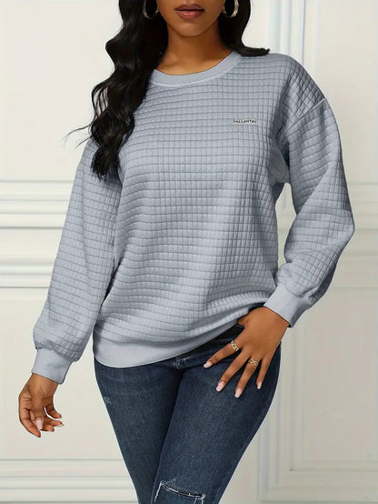 Olivia - Bequemer Waffelpullover Relaxed Fit