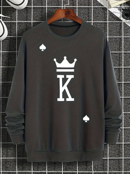 Herren Pullover King-Logo Trendig