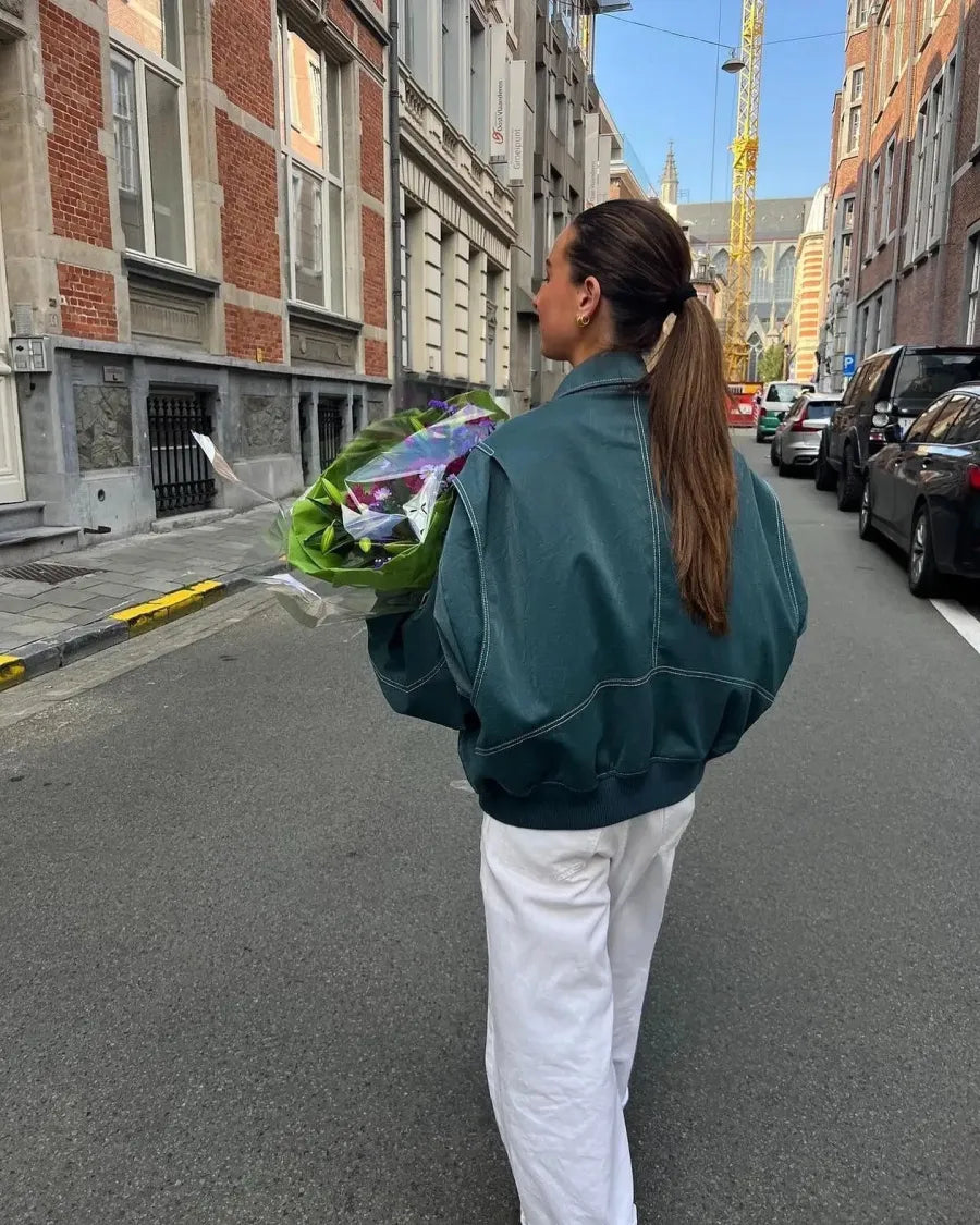 Übergroße Lederjacke Damen Style - IdealeKleiden
