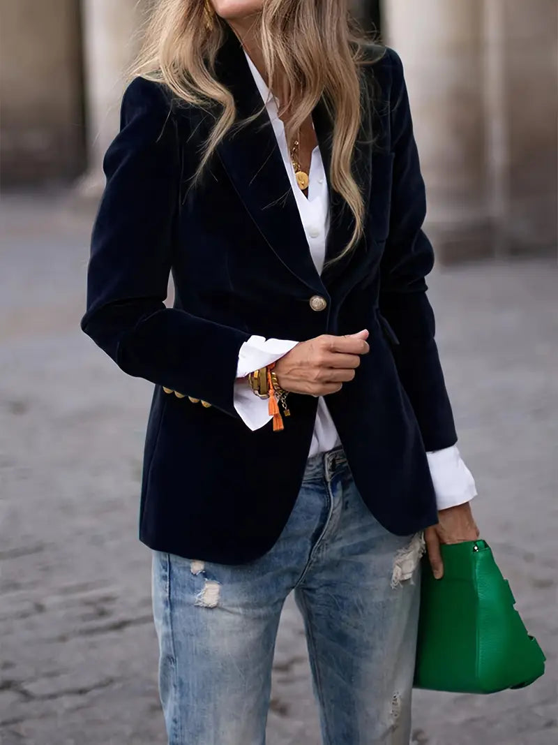 Elegante Damenjacke Samt Optik