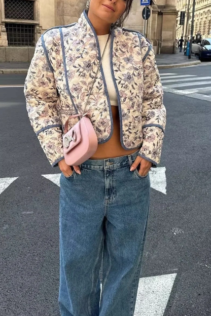 Praktische Steppjacke Wendekragen Damen