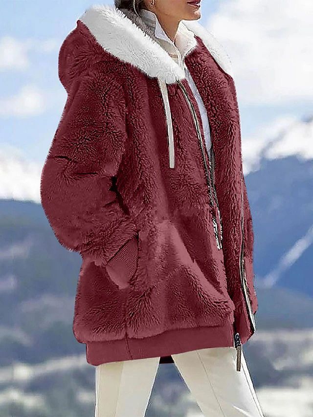 Weiche Winterjacke Plüsch Damenschuhe - IdealeKleiden