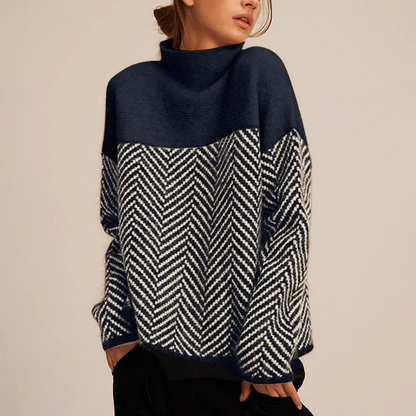 Weiche Rollkragen Sweater Grobstrick Damenpullover