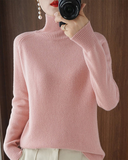 Eleganter Einfarbiger Pullover Langarm
