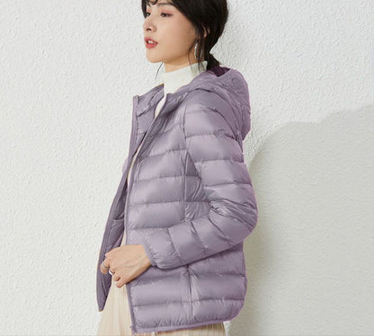 Winterjacke Damen Daunenfüllung Mit Kapuze