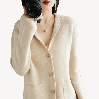 Damen Wollcardigan Elegante Knöpfe