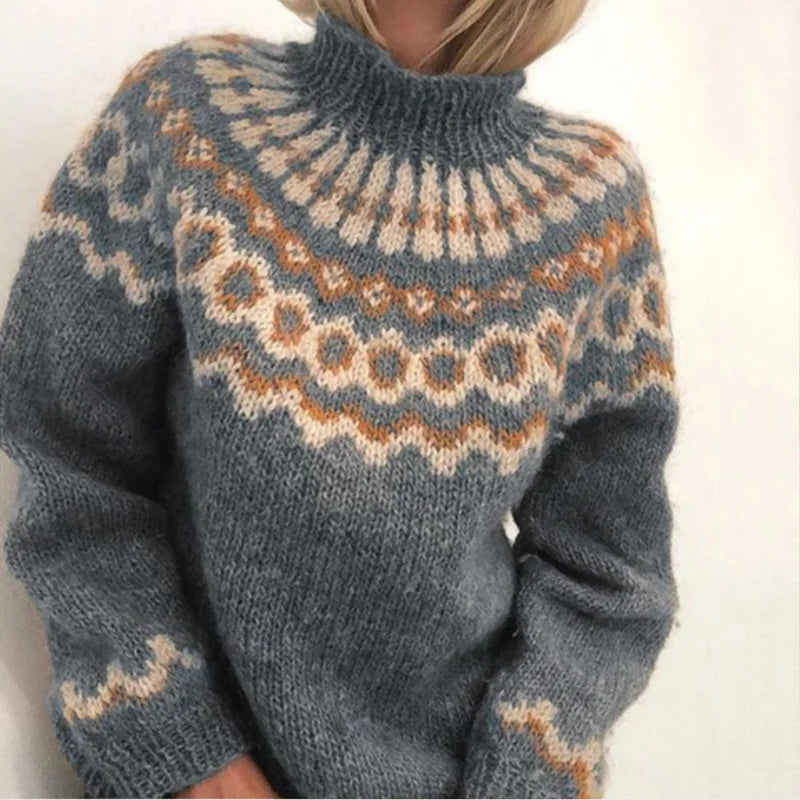 Isabella Damen Pullover Retro Style