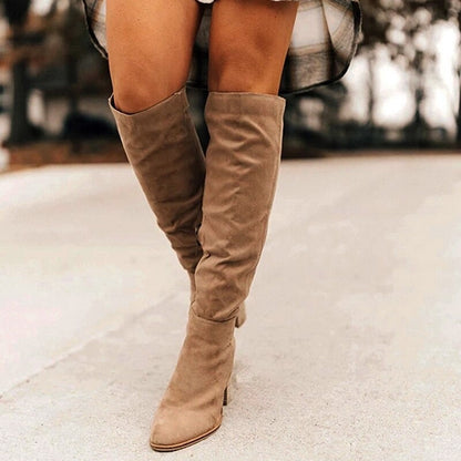 Damenstiefel Winter Warm Bequem Blockabsatz - IdealeKleiden