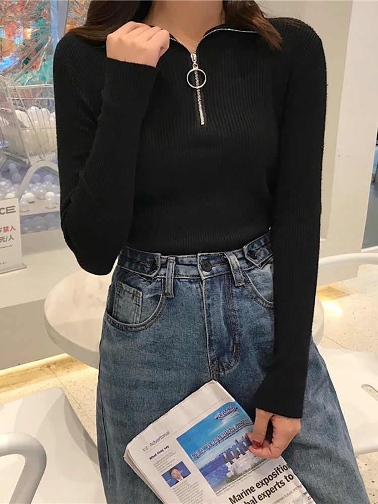 Damen Rollkragen Pullover Weich und Warm - IdealeKleiden