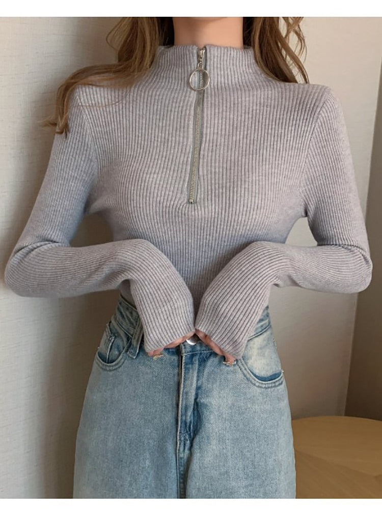 Damen Rollkragen Pullover Weich und Warm