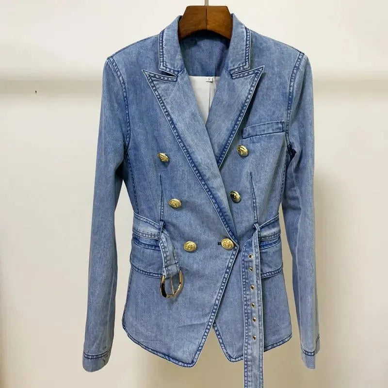 Modischer Damen Blazer Jeans Slim Fit Elegант