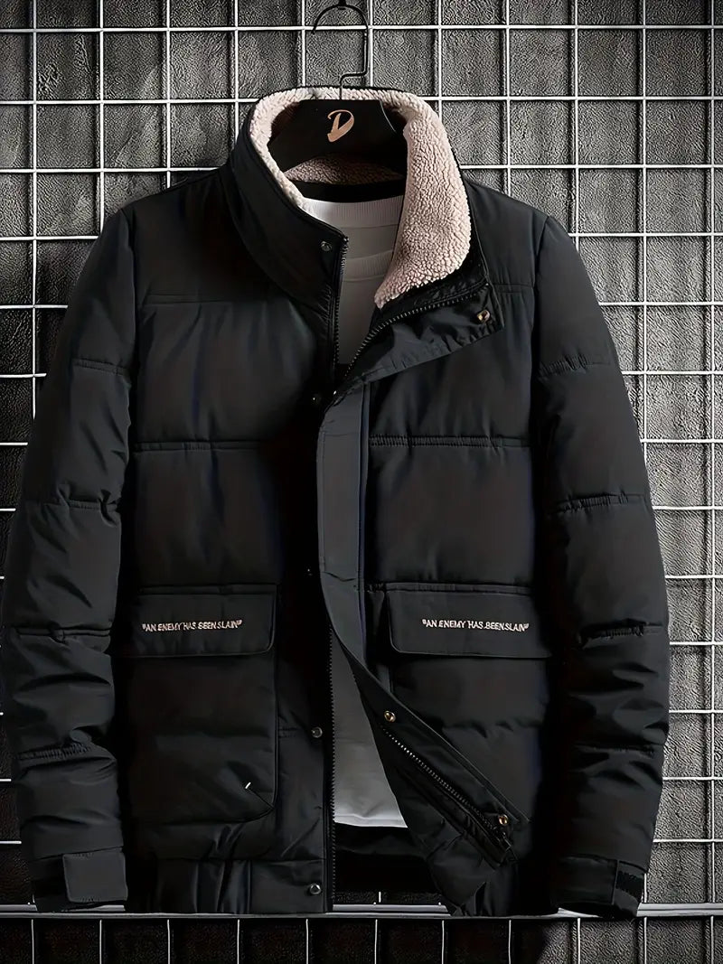 Modische Herrenjacke mit Kragen und Reißverschluss - IdealeKleiden