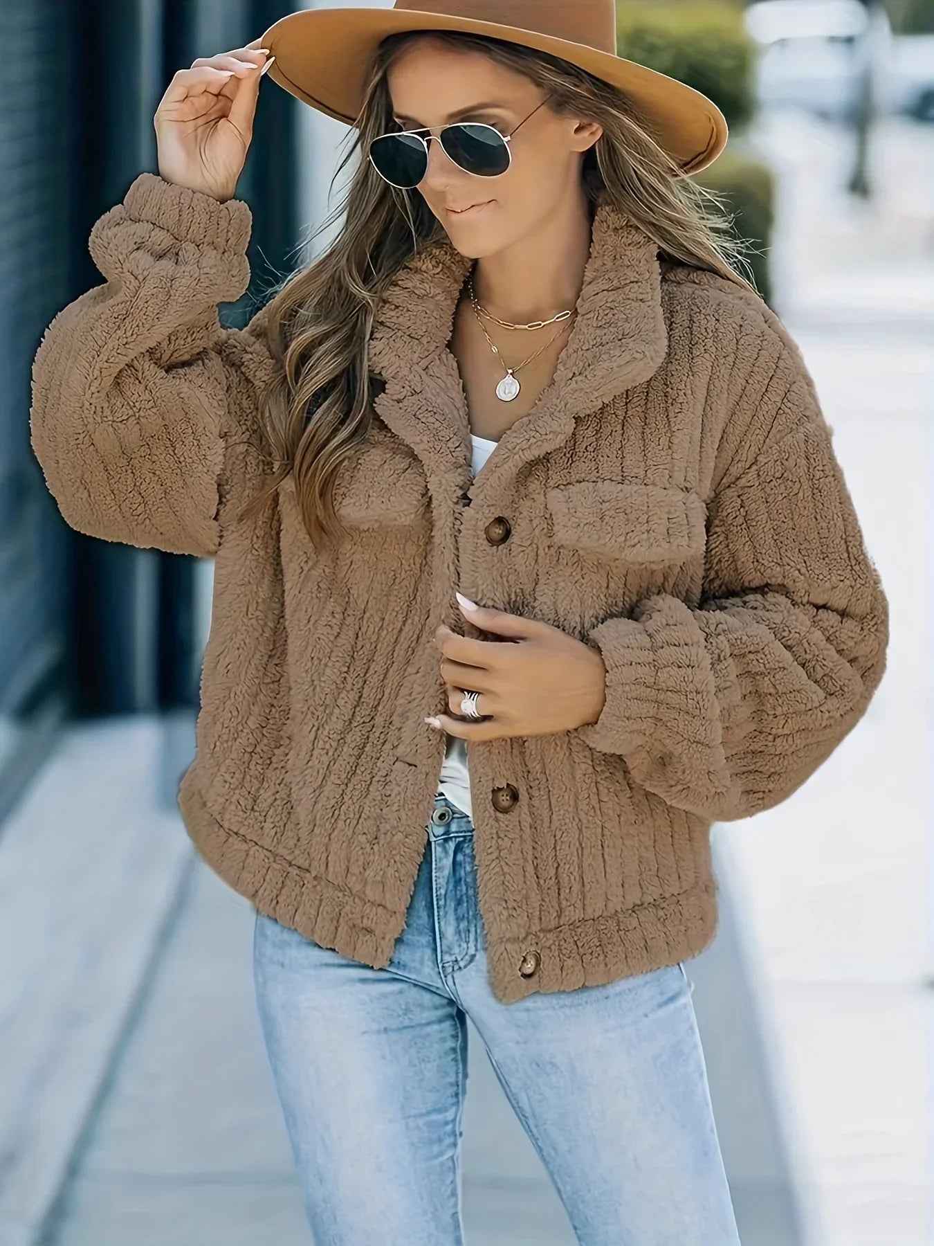 Ledermantel Damen Truckerjacke Fellbesatz