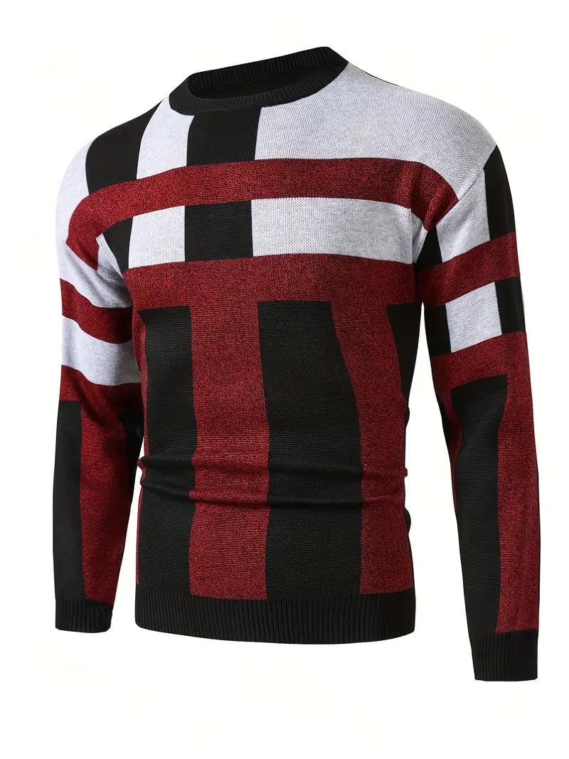 Farbblock Pullover Rundhals Modern Style