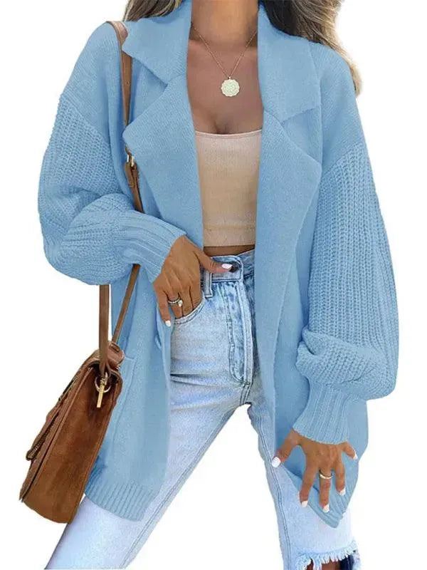 Damen Strickpullover mit Kragen Modern