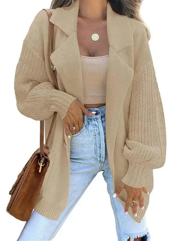 Damen Strickpullover mit Kragen Modern
