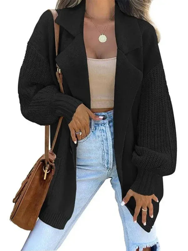 Damen Strickpullover mit Kragen Modern