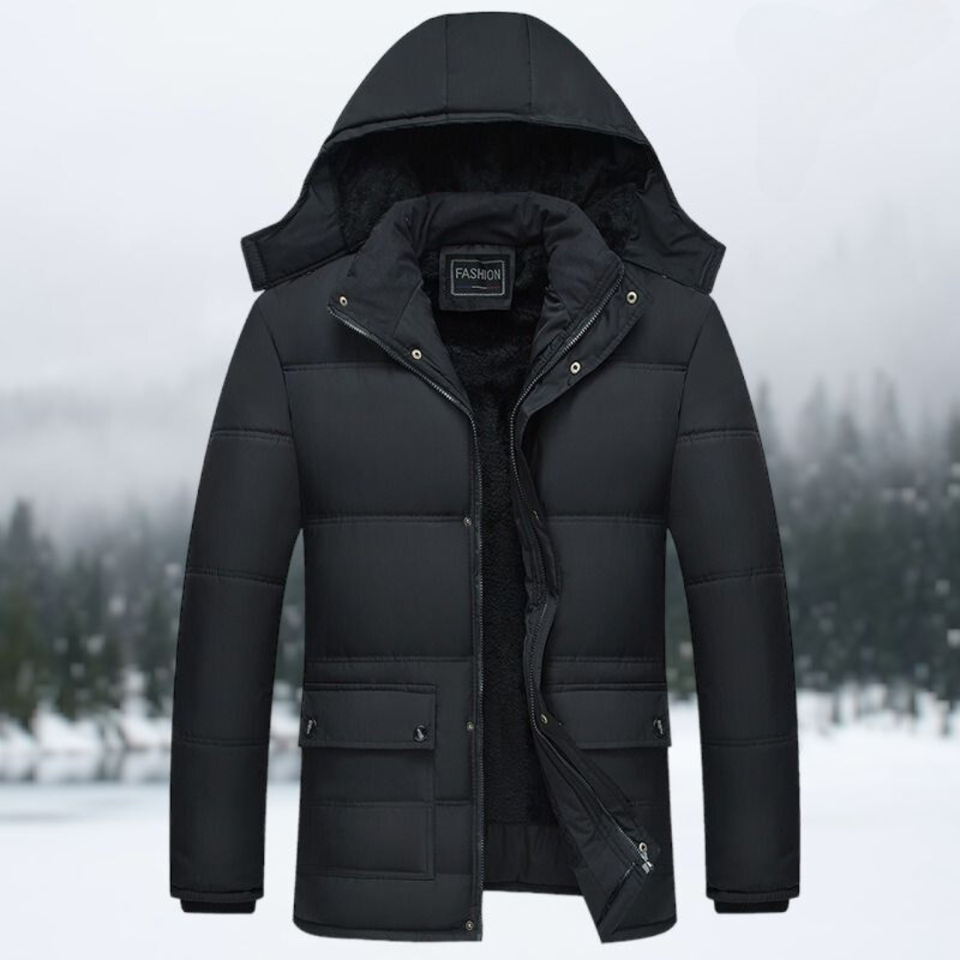Schwarze Daunenjacke Winter Warm