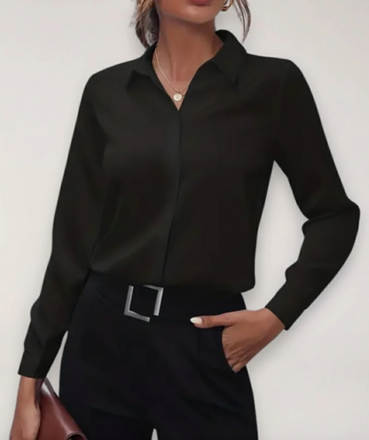 Damen Bluse Büro Modern Knopfdesign